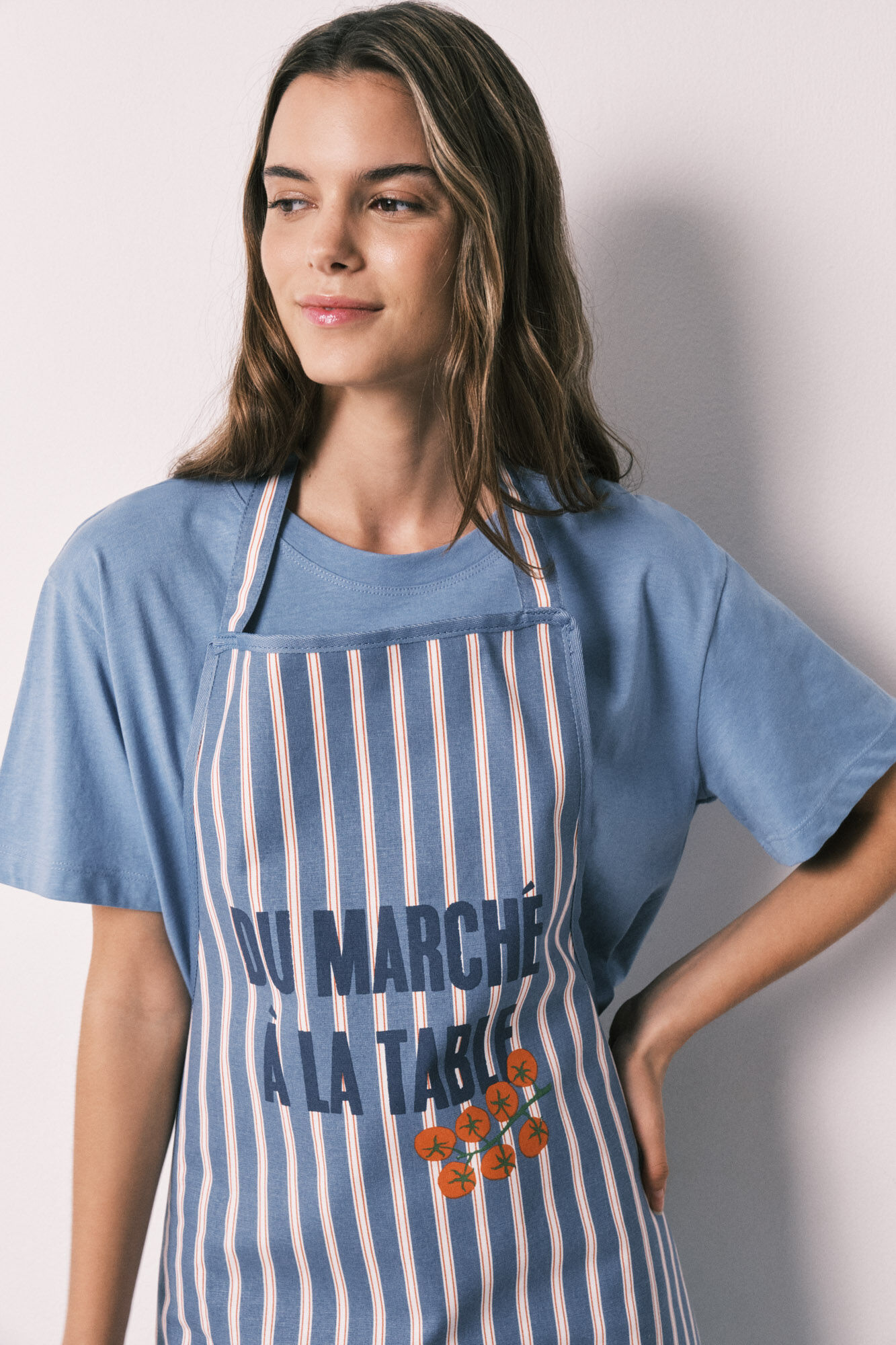 Women'secret Delantal algod&oacute;n estampado rayas