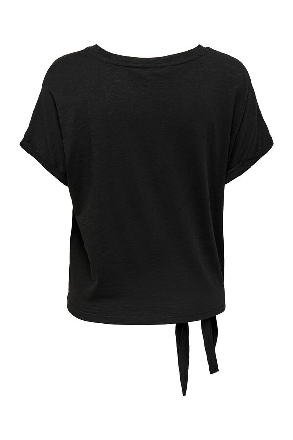 Womensecret Short-sleeved T-shirt with knot black
