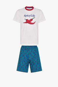 Penti Conjunto de pijama corto rayas guindilla