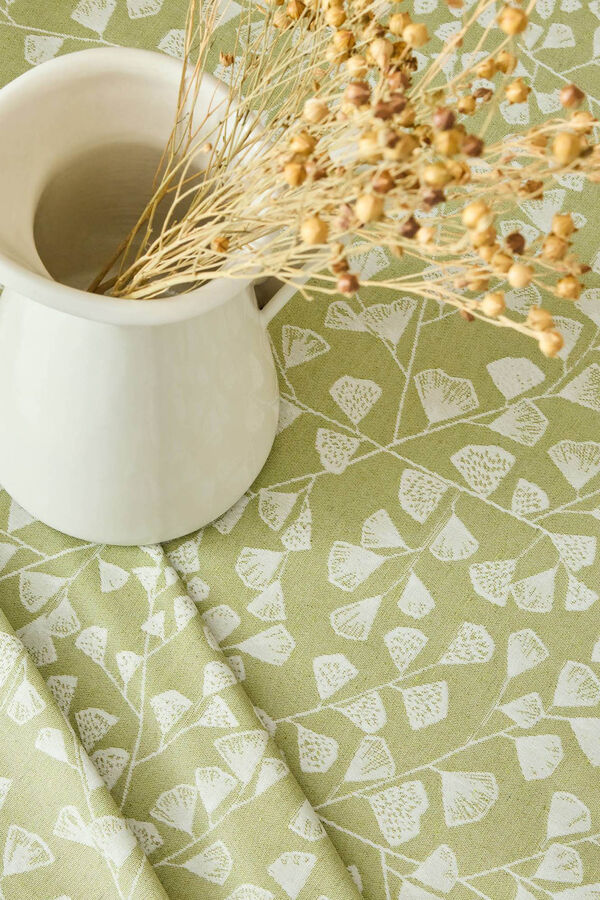 Textura Mantel Antimanchas Hojas green
