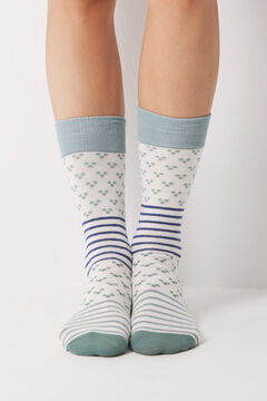 Womensecret Long green striped socks green