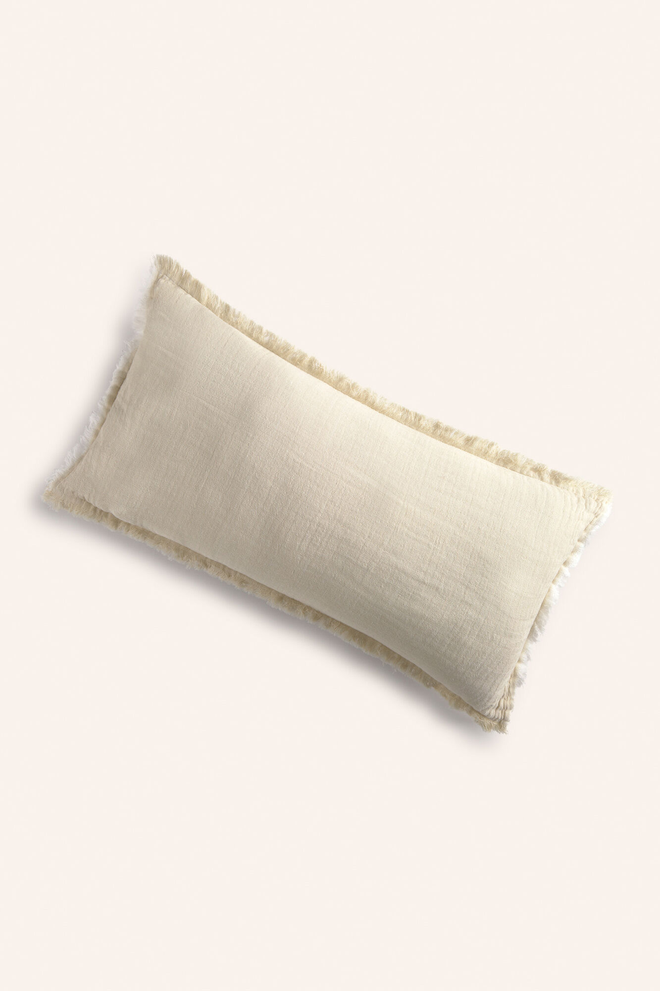 Calma House Capa de almofada retangular de musselina de algod&atilde;o cru
