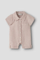 Name it Striped buttoned baby jumpsuit nude