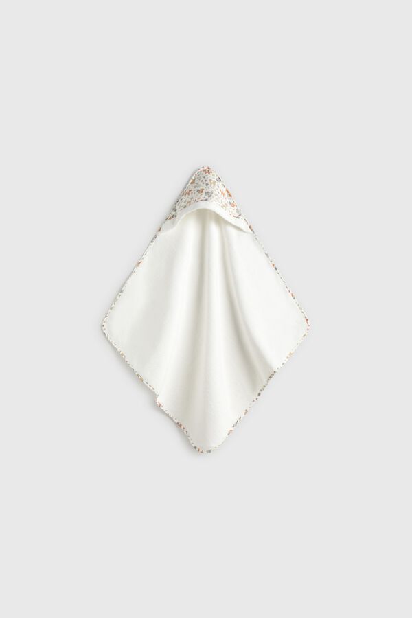 Textura Forest print hooded towel white