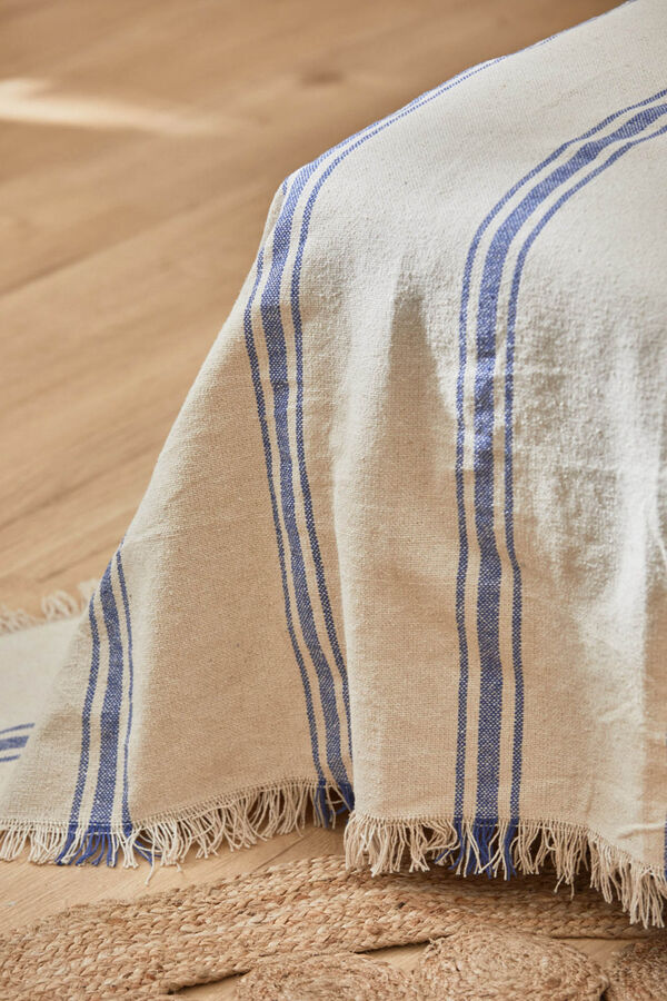 Calma House Tagesdecke mit gewebten Streifen Blau Bari Blau