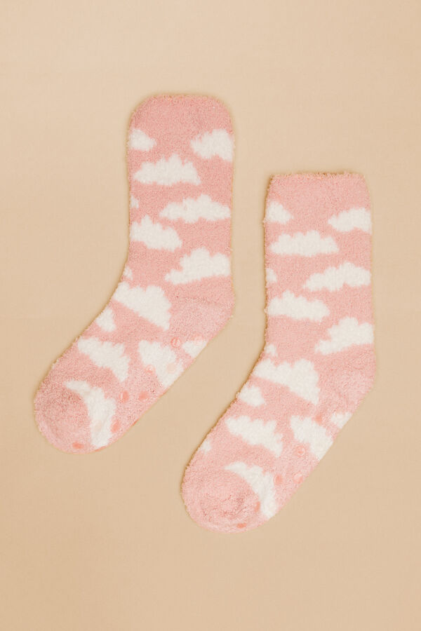 Womensecret Pink fluffy cloud socks pink