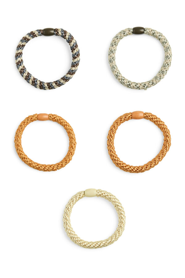 Pieces Packung mit 5 Haargummis Rot