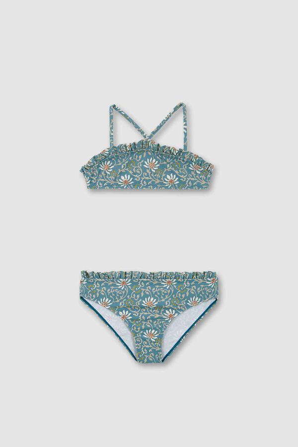 Womensecret Light blue floral print bikini Plava