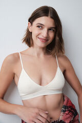 Women'secret White microfibre triangle bra NATURAL beige