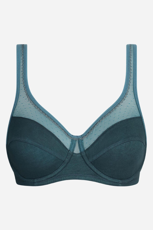 DIM Organic cotton underwired bra blue
