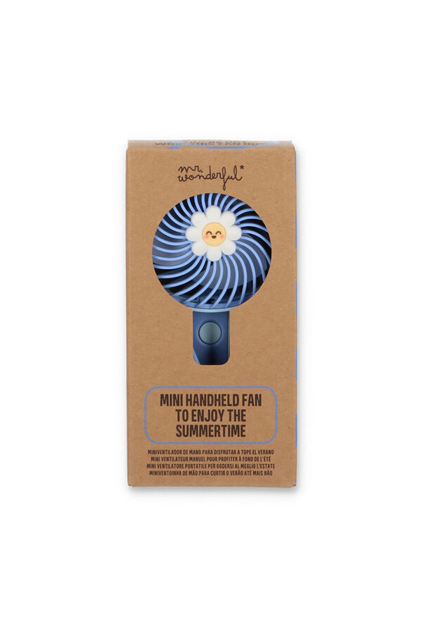 Mr. Wonderful Mini ventilador de mano Margarita azul estampado