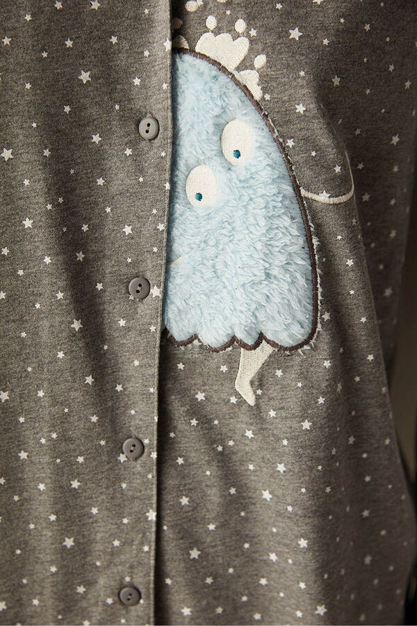 Penti Long grey pyjamas with motif Grau