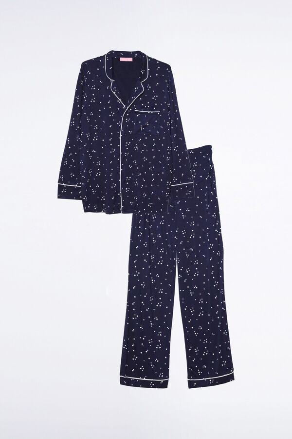 Ohma! Pyjama -Set mit Print Blau