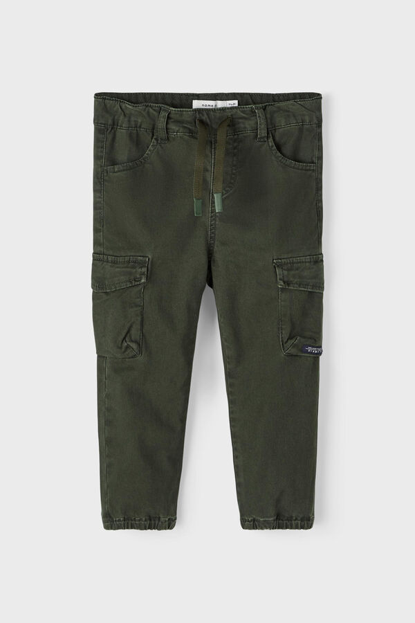Womensecret Boys' cotton cargo trousers zöld