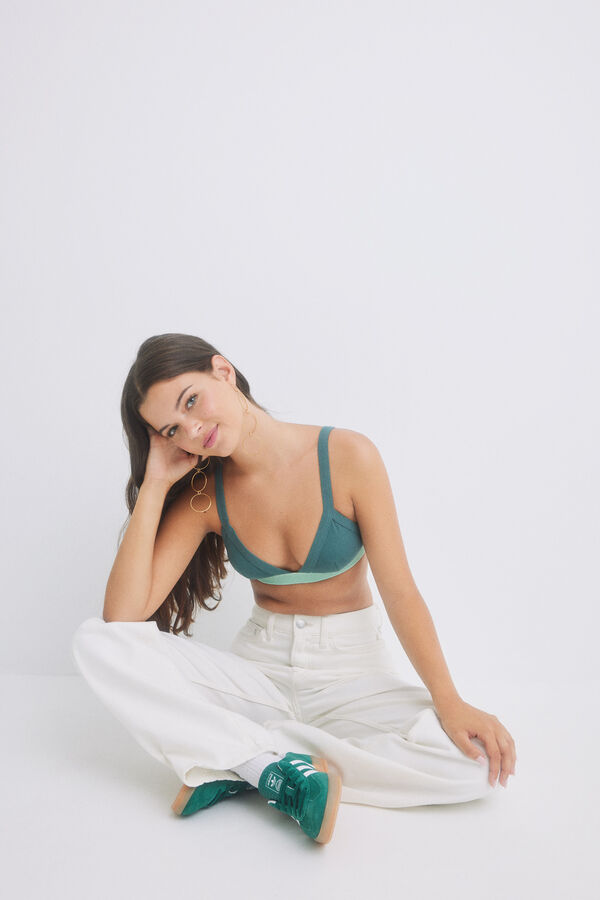 Womensecret Soutien-gorge triangle coton vert vert