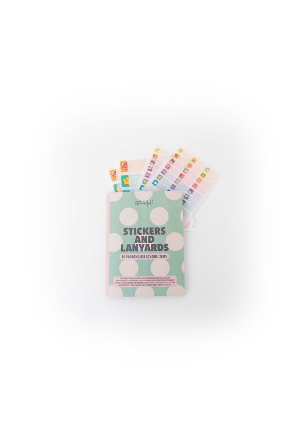 Mr. Wonderful School customisation set: Stickers and lanyards - Bee, peach, cat and star. printed