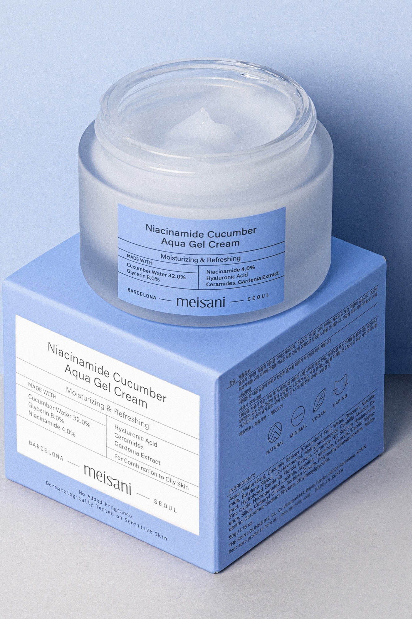 Meisani Crema hidratante facial con textura de gel