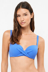 Gisela Classic crossover effect bikini top blue