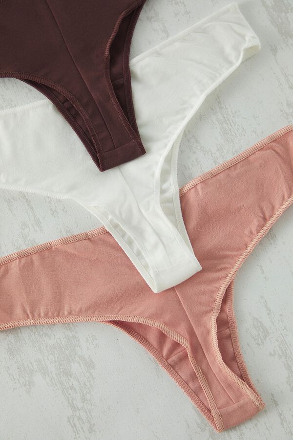 Trendyol Pack de 3 tangas lisos estampado