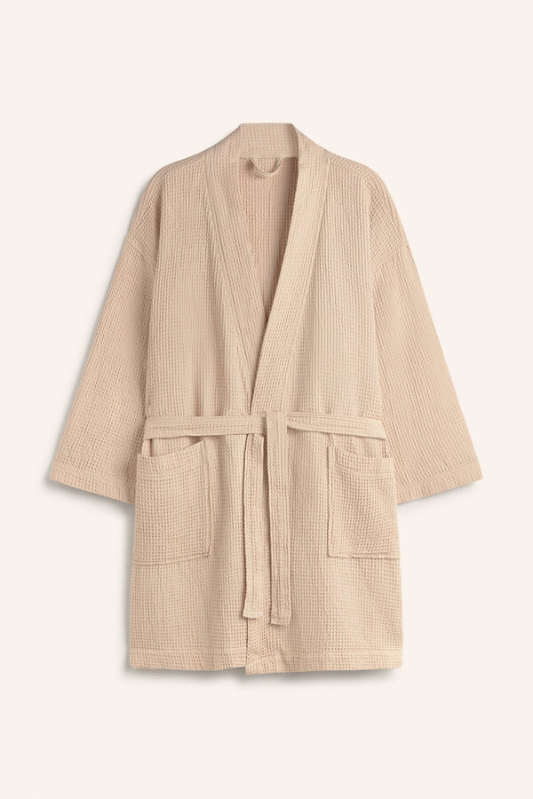 Calma House Albornoz de nido de abeja mostaza Jupiter amarillo