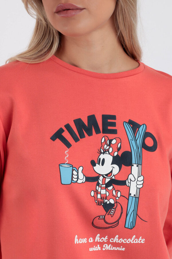 Admas Pijama largo mujer Mickey cuadros rojo