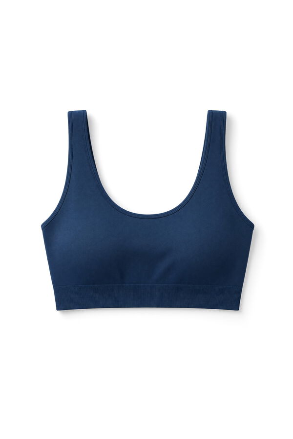 Women'secret Blue microfibre foam top bra blue