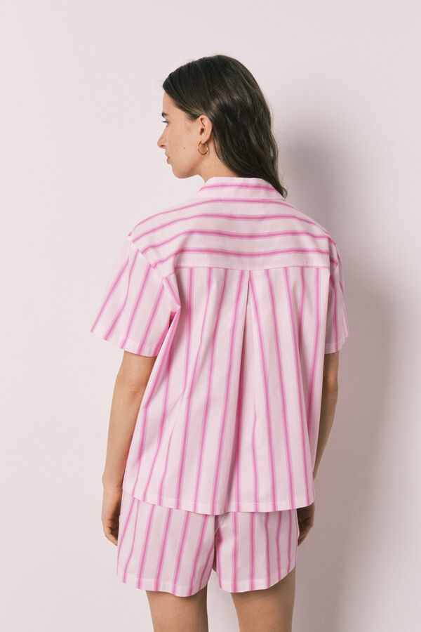 Women'secret Pink striped cotton classic pyjamas SmileyWorld&reg; pink