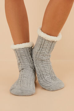 Womensecret Grey tricot boot socks grey