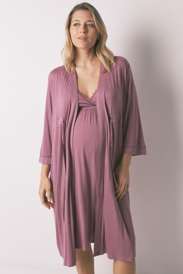 Women'secret Pink maternity belted robe pink