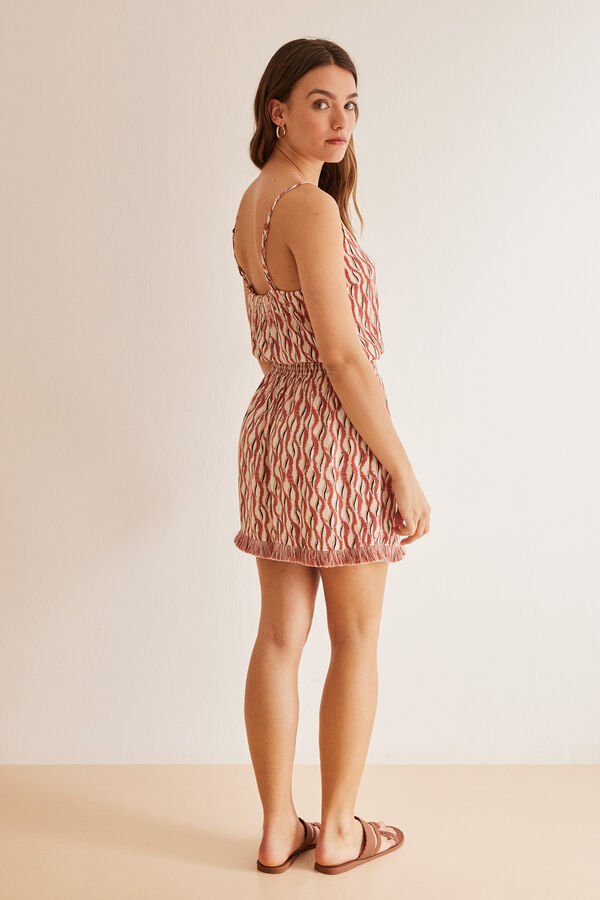 Womensecret Short ethnic print dress pink