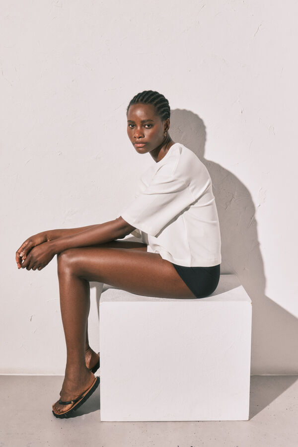 Women'secret T-shirt imprim&eacute; "Club del Mar" en molleton blanc beige