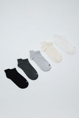 Women'secret Lot de 5 chaussettes courtes de sport neutres gris
