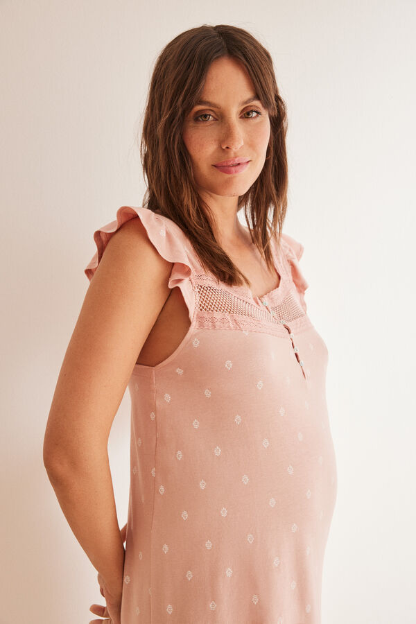 Womensecret Camisa de dormir "maternity" rosa estampado rosa