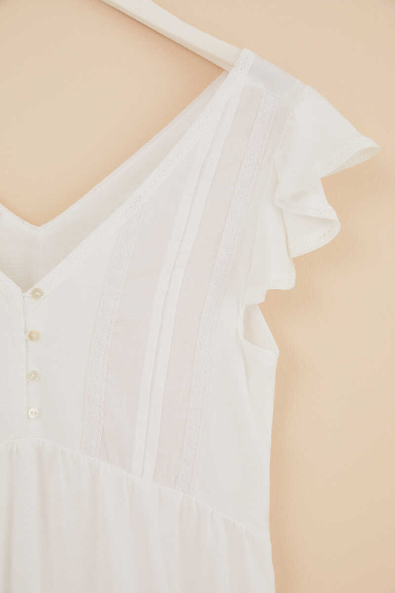 Womensecret White cotton maternity nightgown beige
