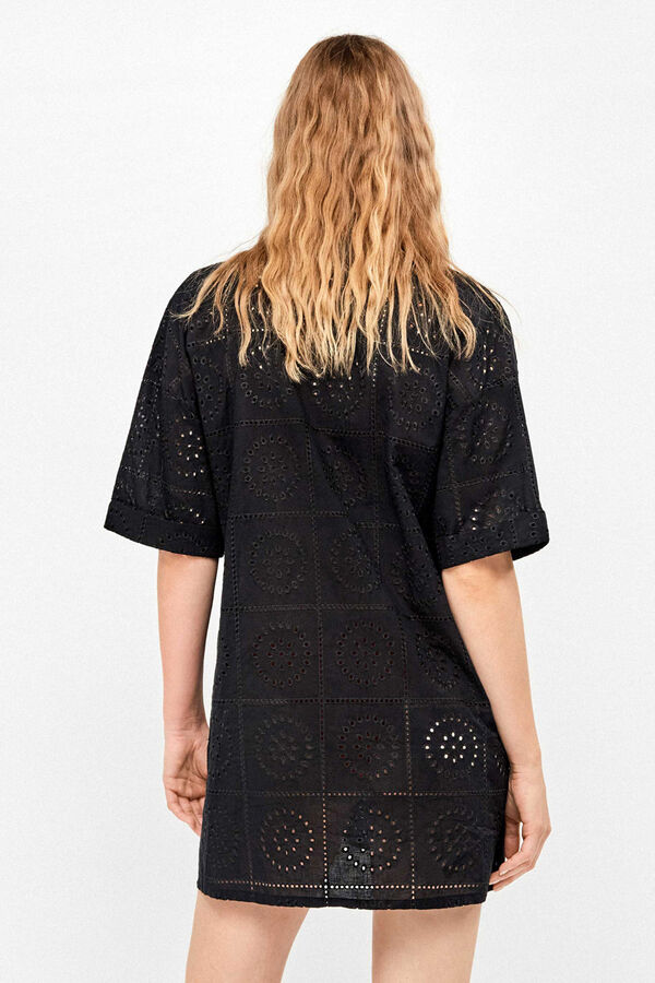 Gisela Camisola 100% algod&oacute;n brocado negro