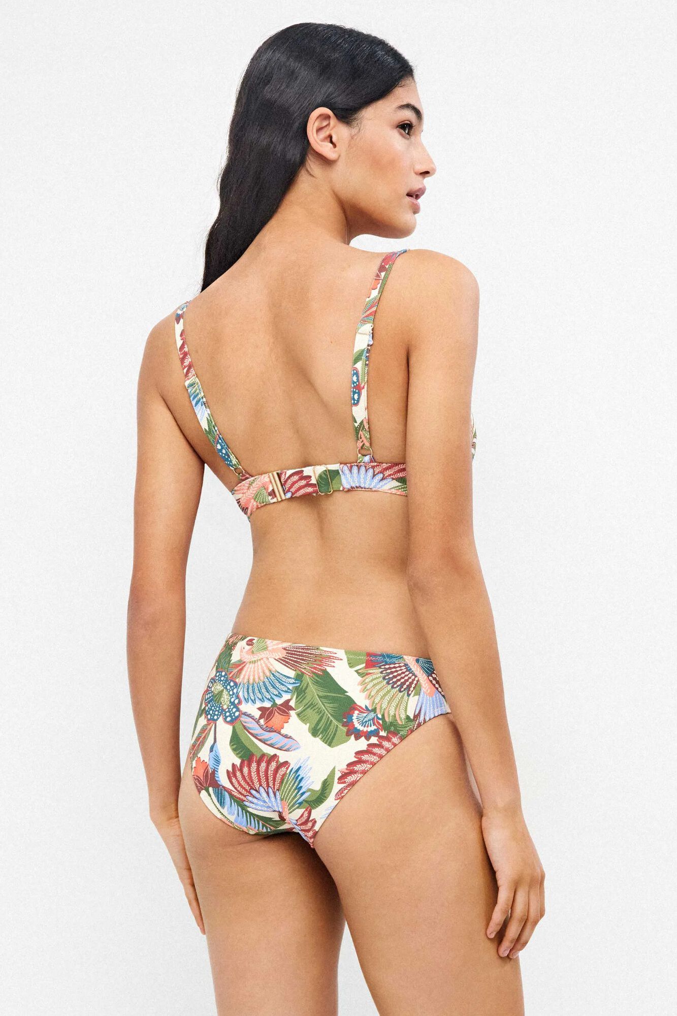 Gisela Bikini-Midi-Slip mit Tropen-Print