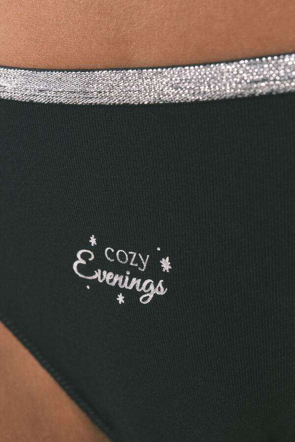 Women'secret Braga clásica algodón negro lurex negro