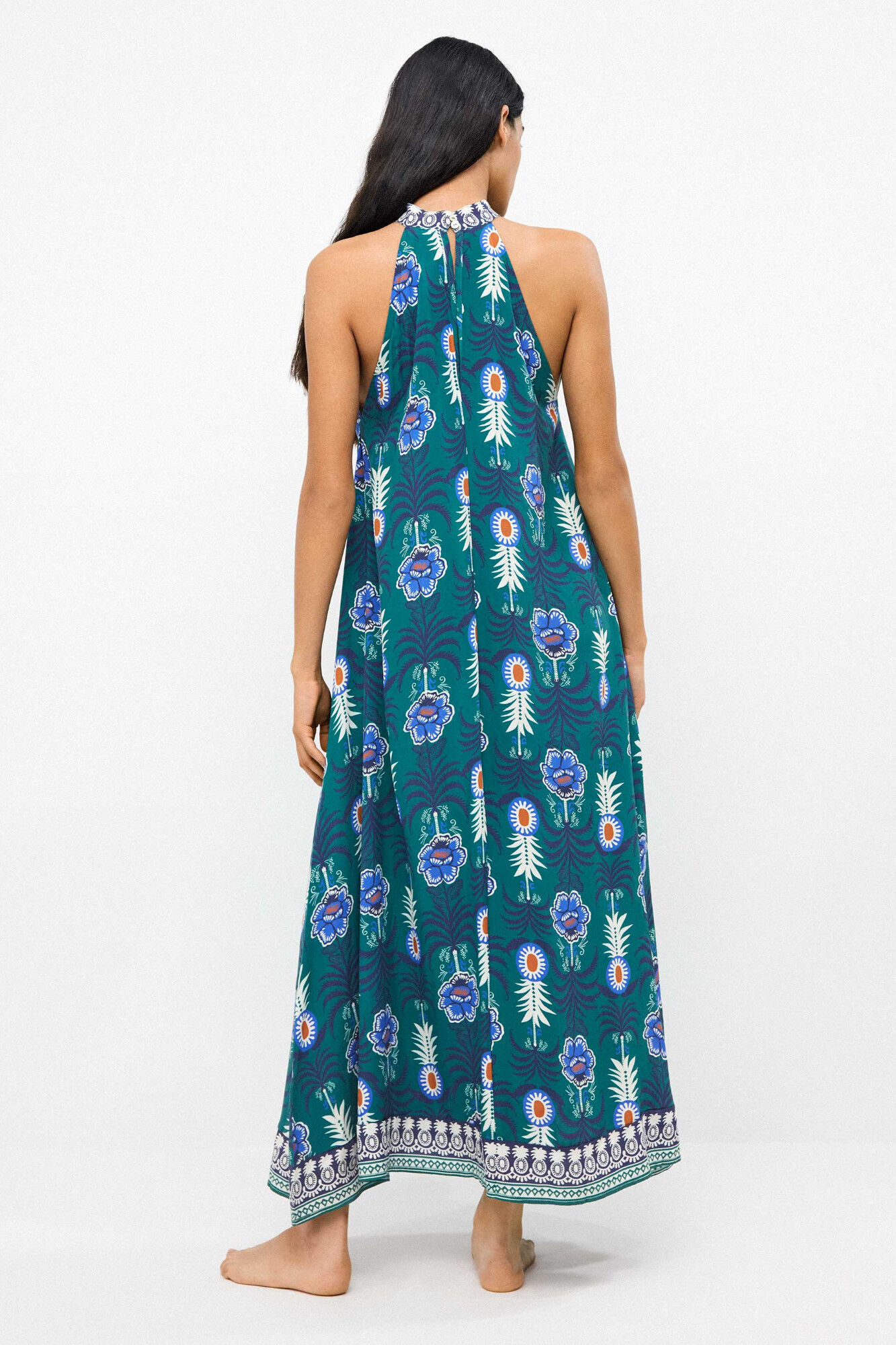 Gisela Bedrucktes Neckholder-Kleid mit Ananas-Print