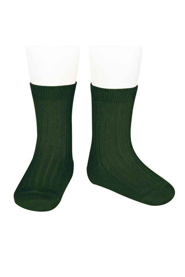 Condor Meias curtas básicas caneladas verde