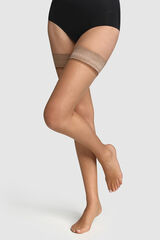 Womensecret Teint de Soleil summer stockings, 17 denier with lace tops természetes
