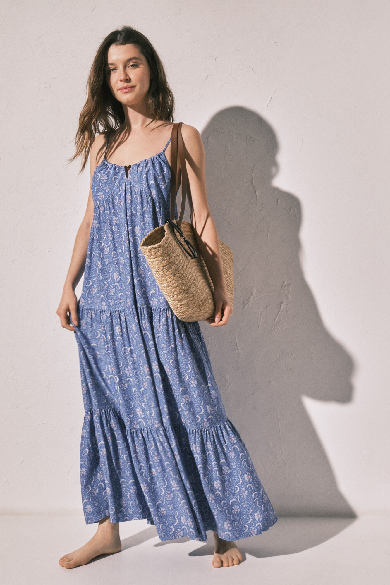 Women'secret Vestido comprido de al&ccedil;as estampado