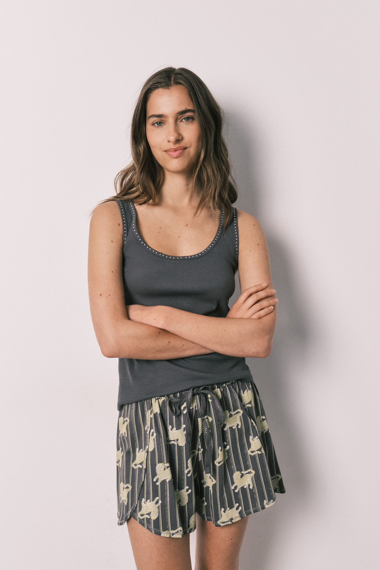 Women'secret Grey cotton short pyjamas