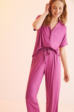 Womensecret Pyjama chemise pantacourt lilas rose