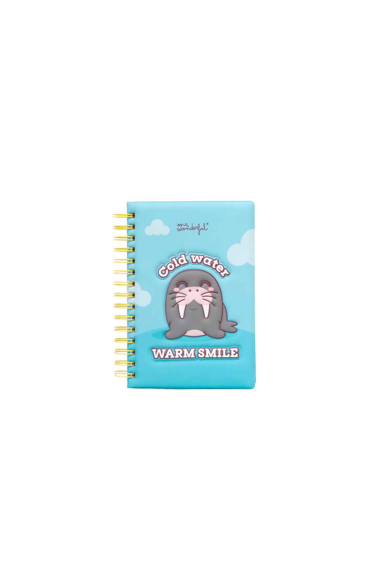 Mr. Wonderful Caderno A5 com capa em relevo Morsa - Cold water, warm smile