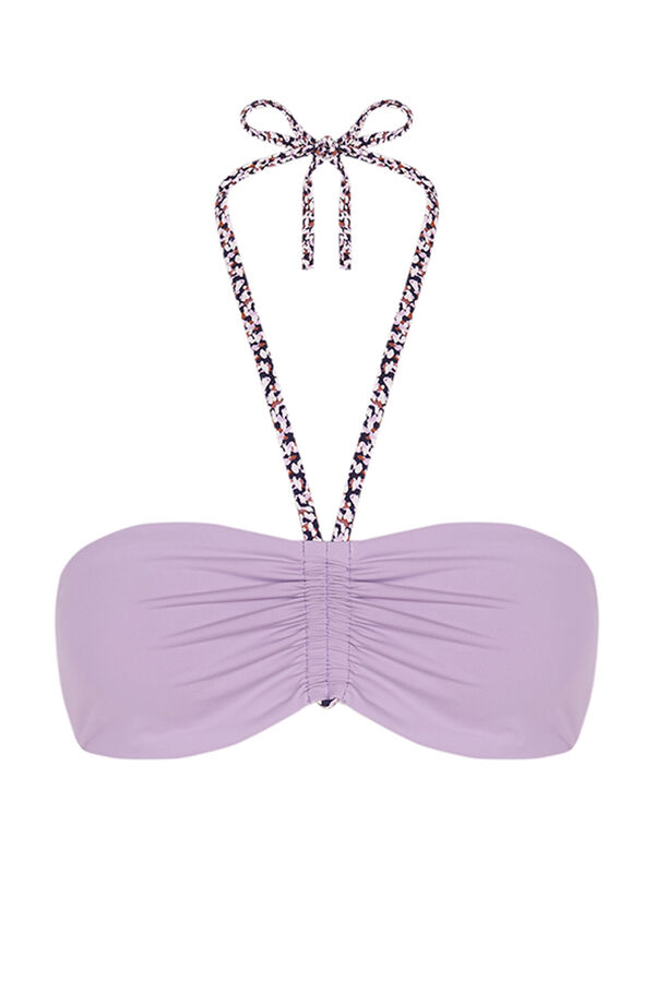 Womensecret Lilac reversible bandeau bikini top pink