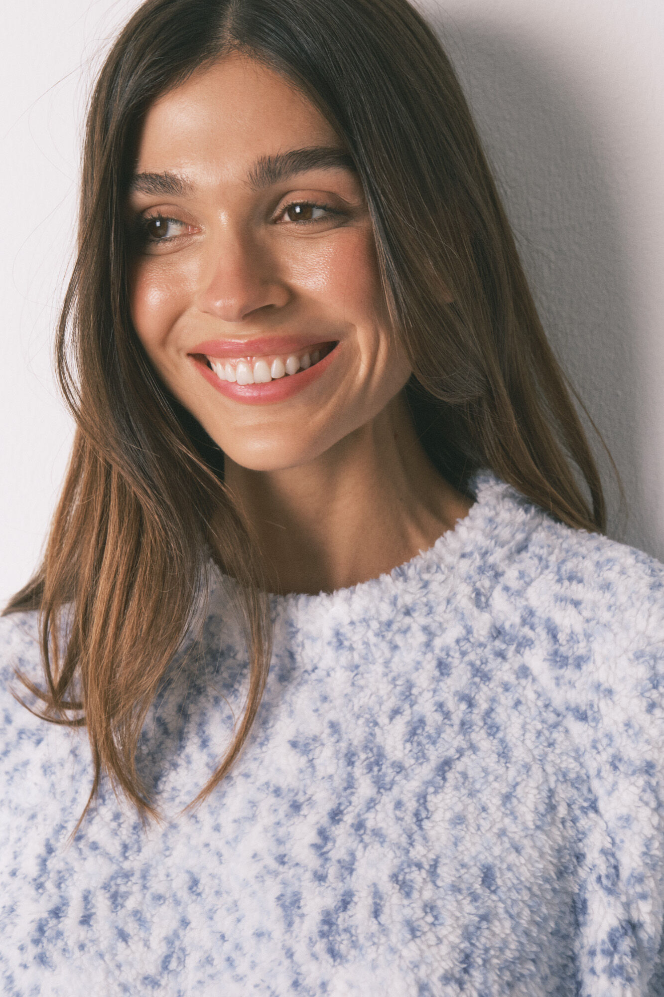 Women'secret Blue faux shearling long pyjamas