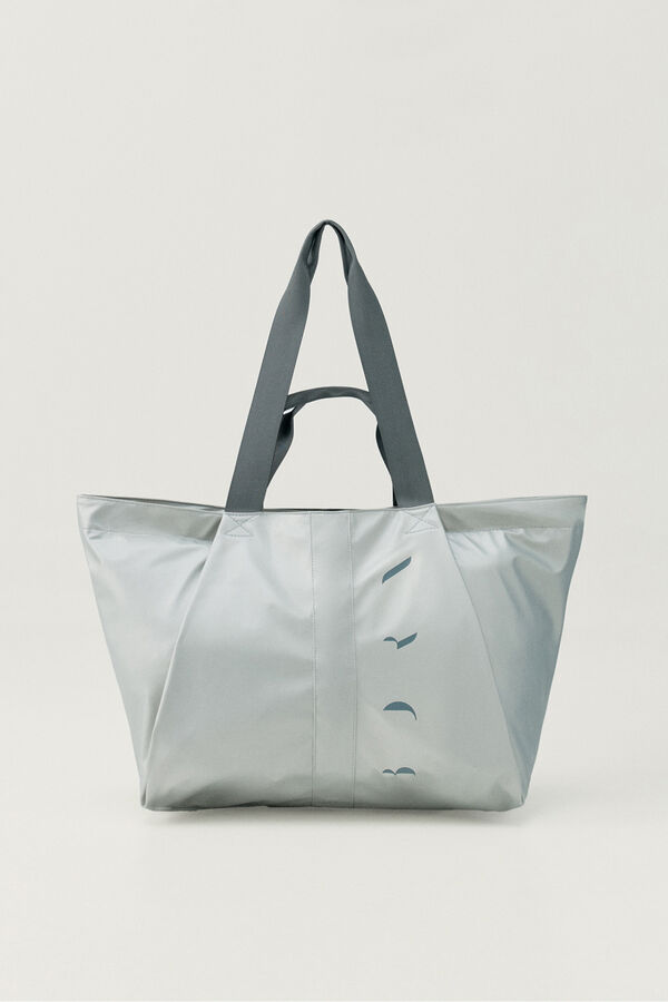 Born Living Yoga Bolso Shopper Raga Gris metalizado estampado