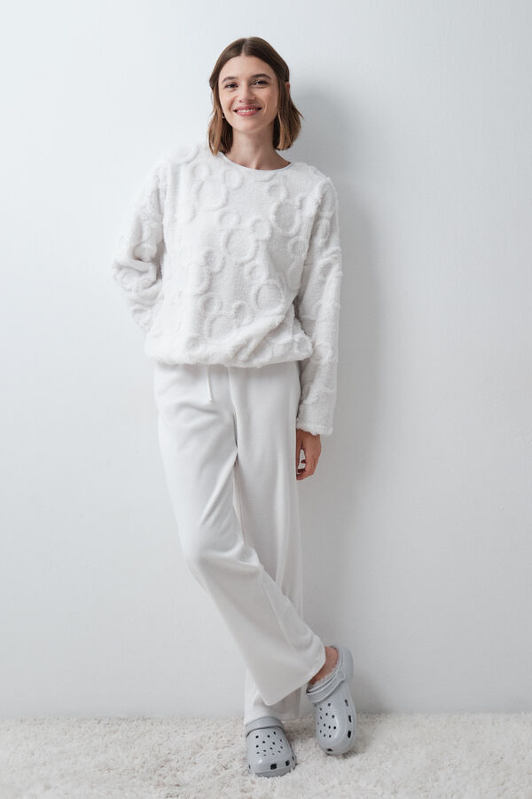 Women'secret Pyjama polaire calandr&eacute; Mickey beige