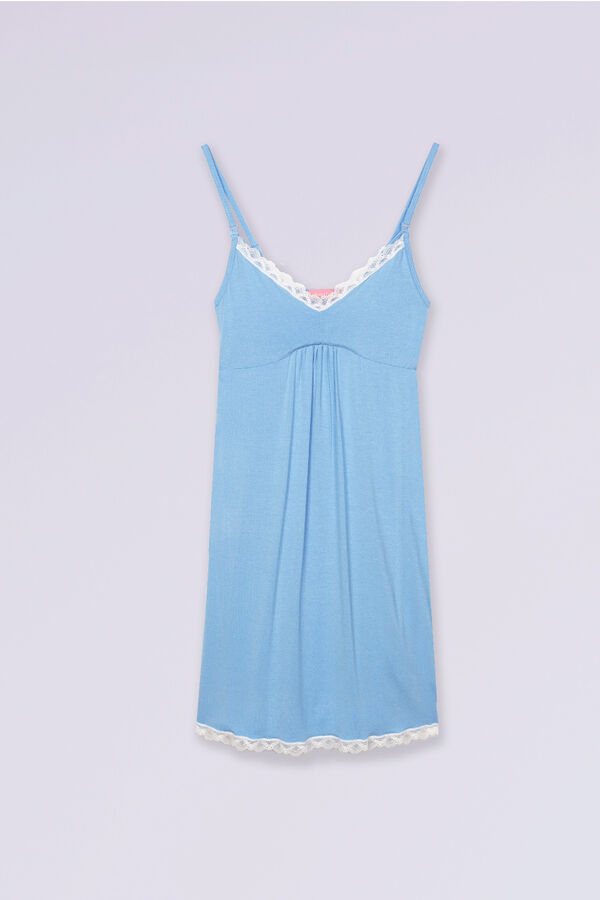 Womensecret Nursing nightdress with lace blue
