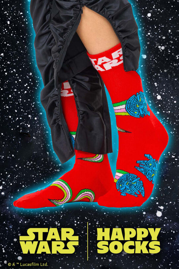 Happy Socks Star Wars Millennium Falcon Socks red